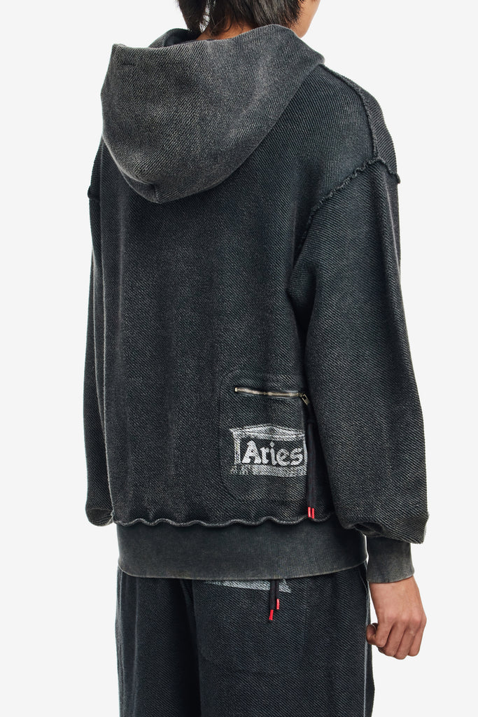 AGED REVERSO TEMPLE ZIP THROUGH HOODIE - WORKSOUT WORLDWIDE