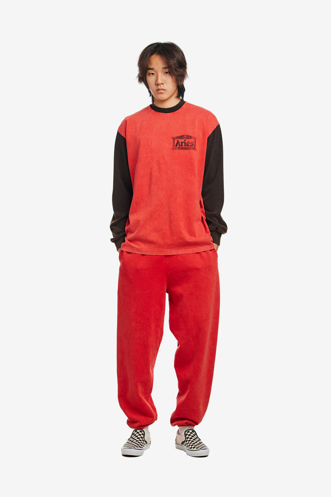 AGED COLOUR BLOCK ANCIENT TEMPLE LS TEE - WORKSOUT WORLDWIDE