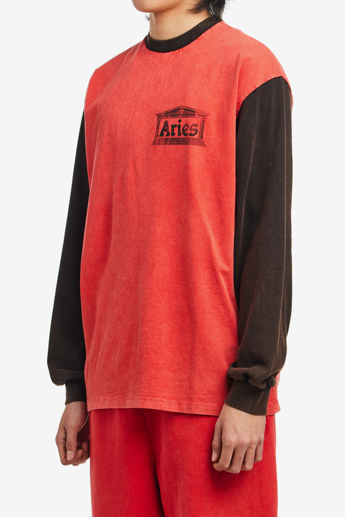 AGED COLOUR BLOCK ANCIENT TEMPLE LS TEE - WORKSOUT WORLDWIDE