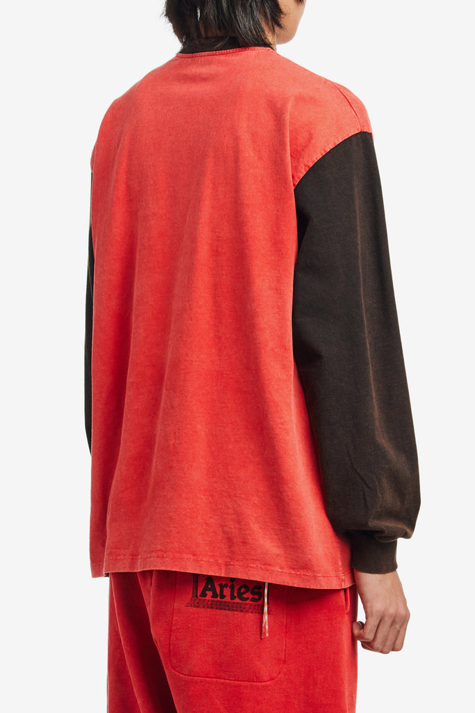 AGED COLOUR BLOCK ANCIENT TEMPLE LS TEE - WORKSOUT WORLDWIDE