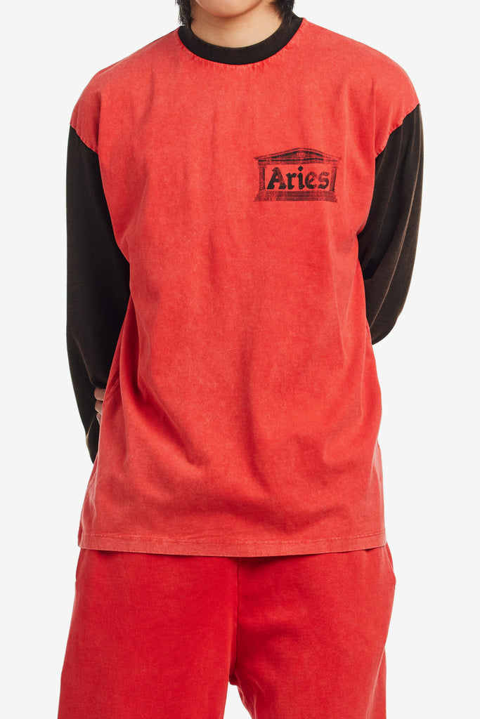 AGED COLOUR BLOCK ANCIENT TEMPLE LS TEE - WORKSOUT WORLDWIDE