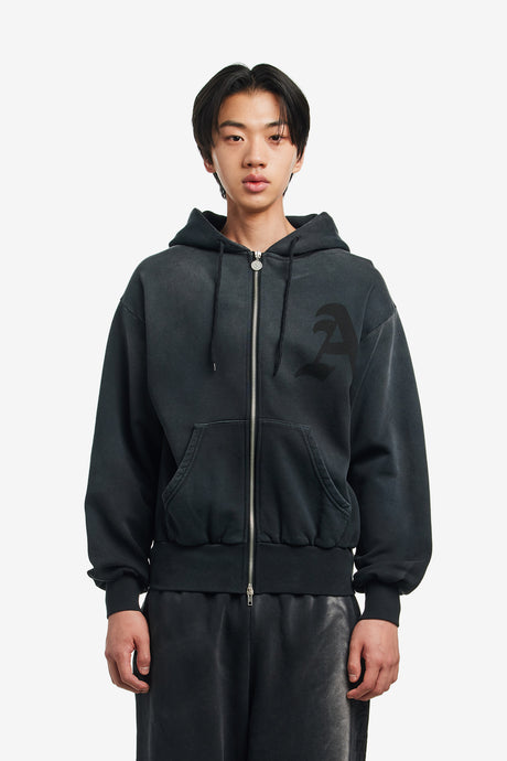 AGED GOTHIC ZIP THROUGH HOODIE