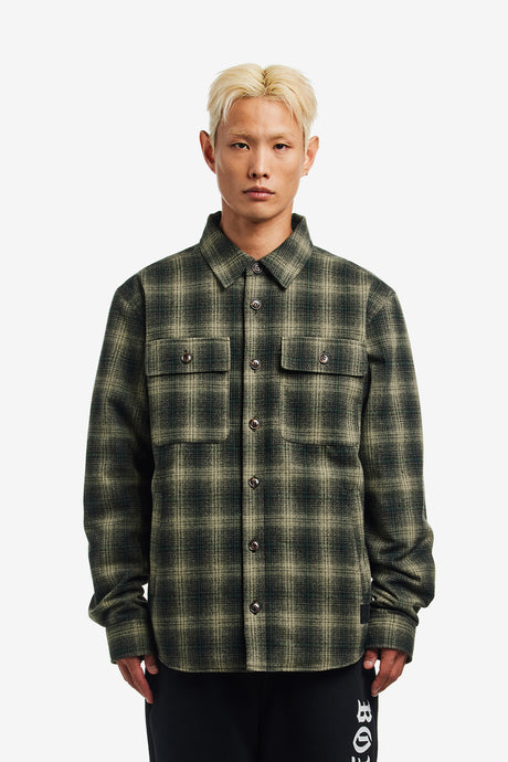 OVERSIZED EMBROIDERED FLANNEL SHIRT JACKET