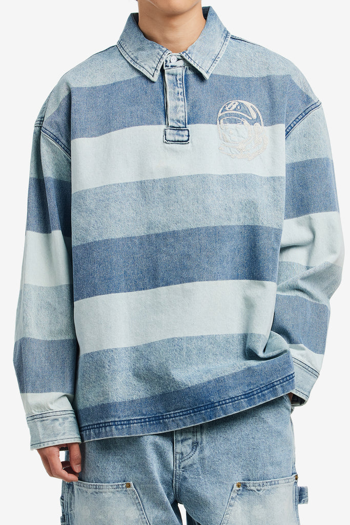 SCRIPT DENIM RUGBY SHIRT - WORKSOUT WORLDWIDE