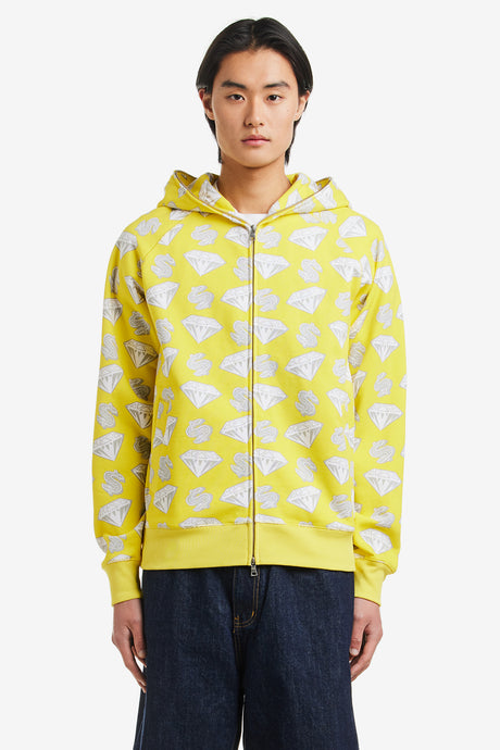 DIAMONDS & DOLLARS ZIP-THROUGH HOOD