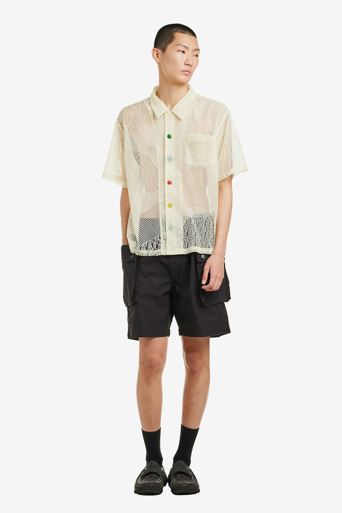 ENGINEERED MESH SHORT SLEEVE BUTTON UP - WORKSOUT WORLDWIDE