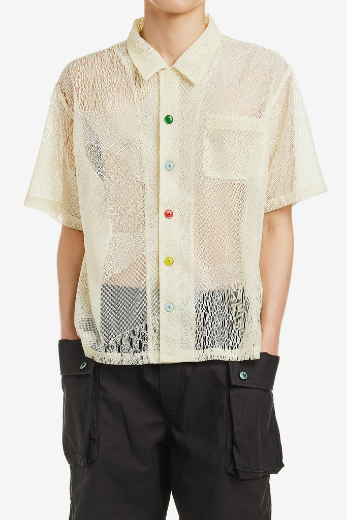 ENGINEERED MESH SHORT SLEEVE BUTTON UP - WORKSOUT WORLDWIDE