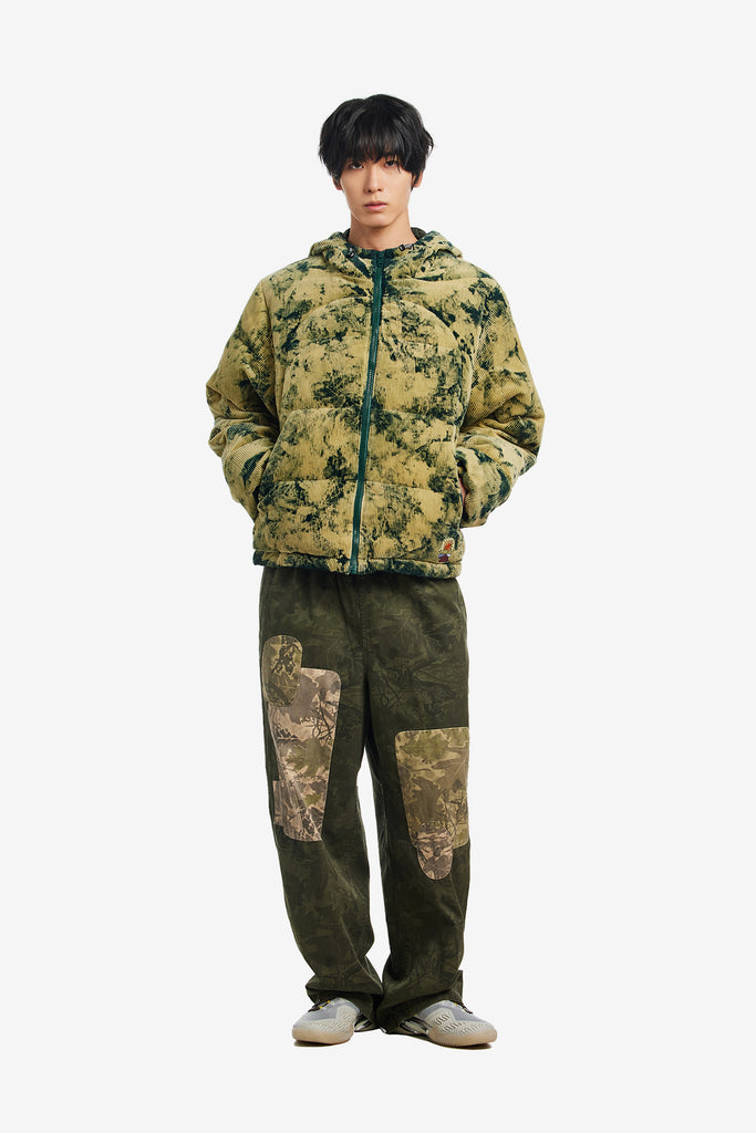 BLEACH DYED DIMENSION PUFFER JACKET - WORKSOUT WORLDWIDE