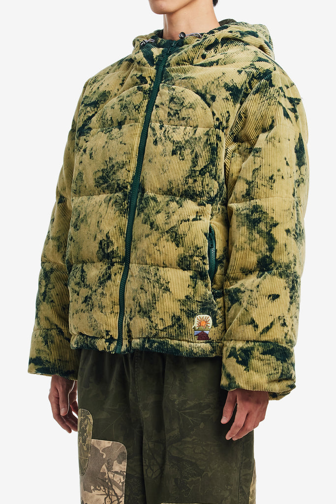 BLEACH DYED DIMENSION PUFFER JACKET - WORKSOUT WORLDWIDE