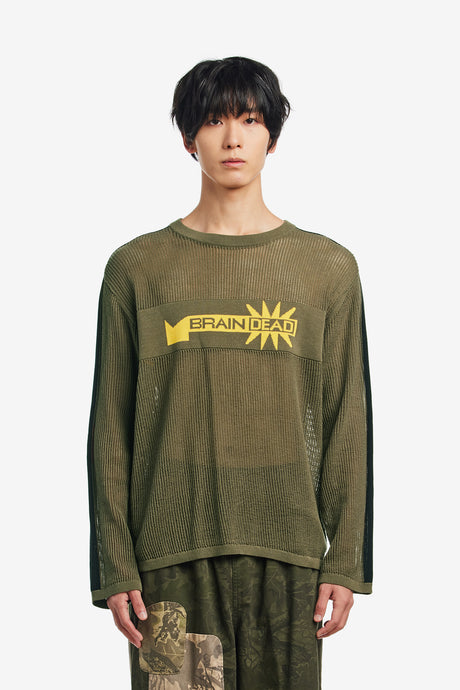 LONG SLEEVE MESH SWEATER