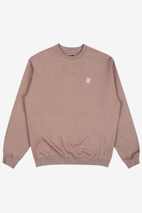 B LOGO EMBROIDERED CREWNECK LIGHT