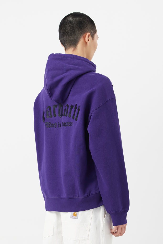 HOODED ONYX SCRIPT SWEATSHIRT - WORKSOUT WORLDWIDE