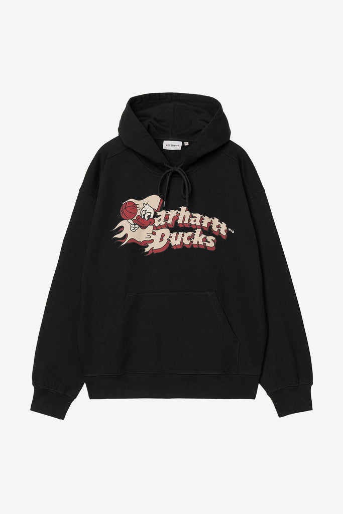 HOODED FLAMING DUCKS SWEATSHIRT - WORKSOUT WORLDWIDE