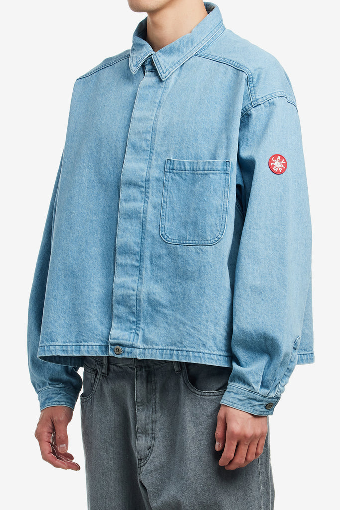 WASHED DENIM SHORT SHIRT JACKET - WORKSOUT WORLDWIDE