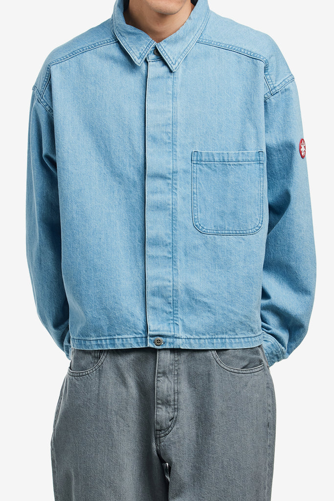 WASHED DENIM SHORT SHIRT JACKET - WORKSOUT WORLDWIDE