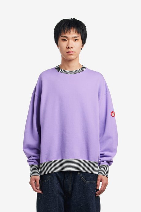 STRIPE RIB SOLID CREW NECK