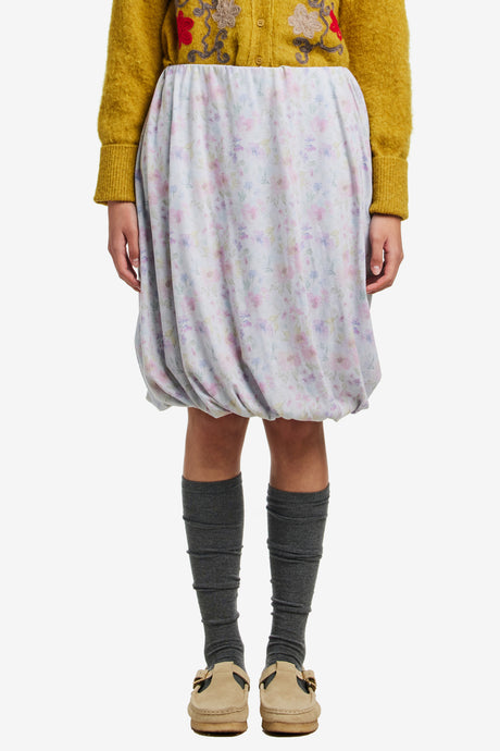 SOFT FLORAL DRAPED SKIRT