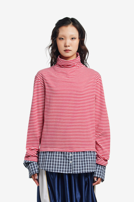 STRIPES & LITTLE CHECKS TOP