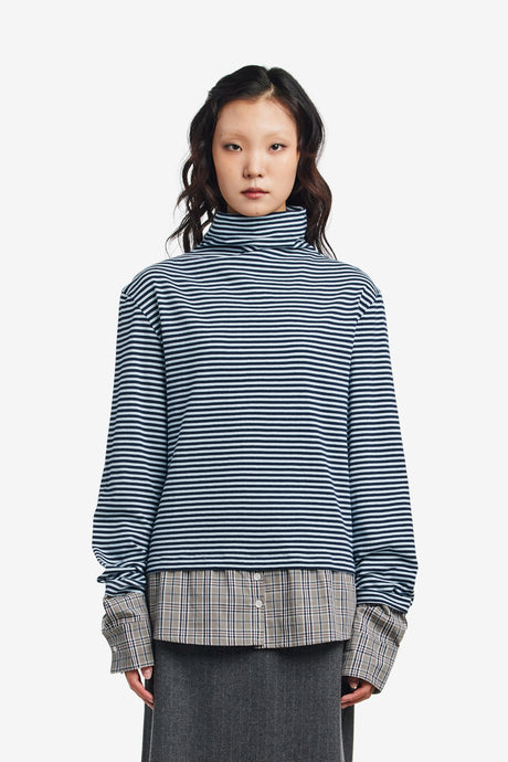 STRIPES & LITTLE CHECKS TOP