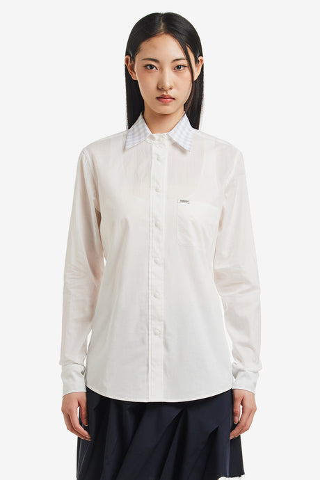 SEE-THROUGH CHECK COLLAR SHIRT
