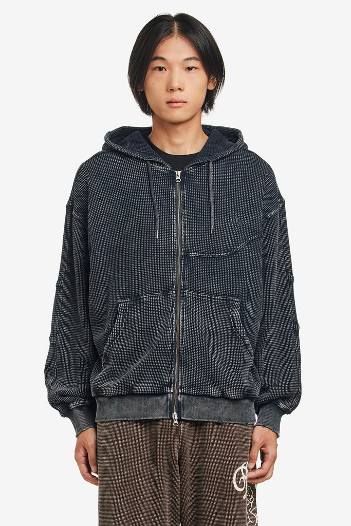 PREMIUM WAFFLE ZIP HOODIE - WORKSOUT WORLDWIDE