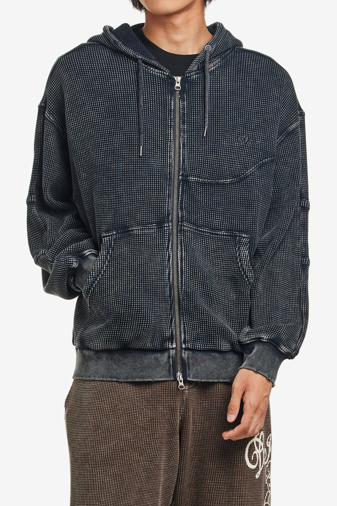 PREMIUM WAFFLE ZIP HOODIE - WORKSOUT WORLDWIDE