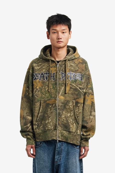 SCRIPT ZIP HOODED SWEATER