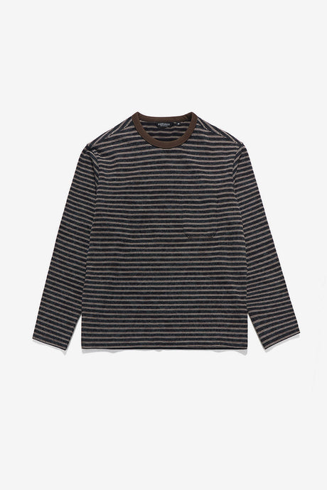 BLEACHED STRIPE POCKET L.S T-SHIRTS
