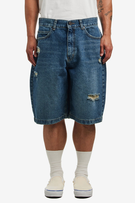 DAMAGE DENIM SHORT
