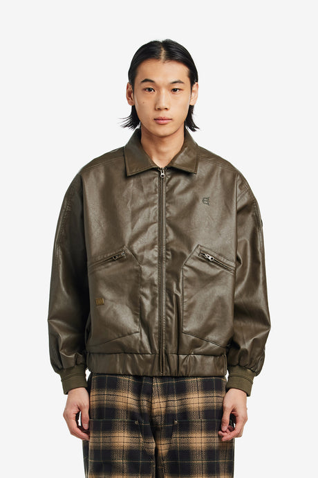 POSTMAN FAUX LEATHER JACKET