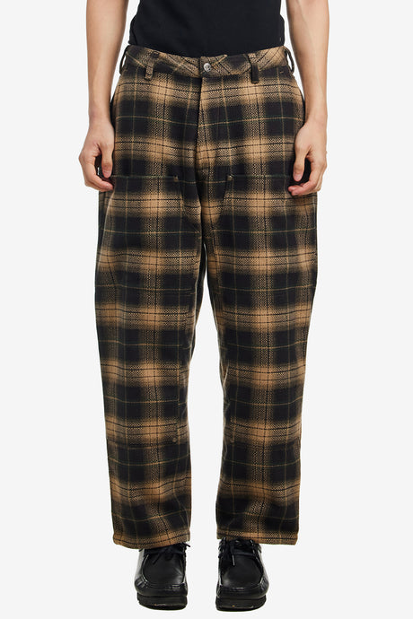CHECK WOOL PAINTER PANTS