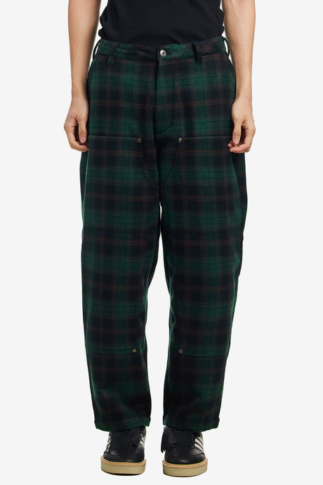 CHECK WOOL PAINTER PANTS