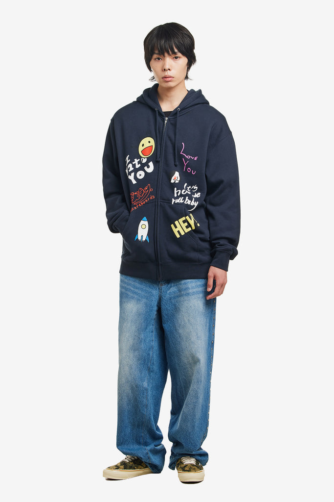 LOVE/HATE ZIP HOOD - WORKSOUT WORLDWIDE