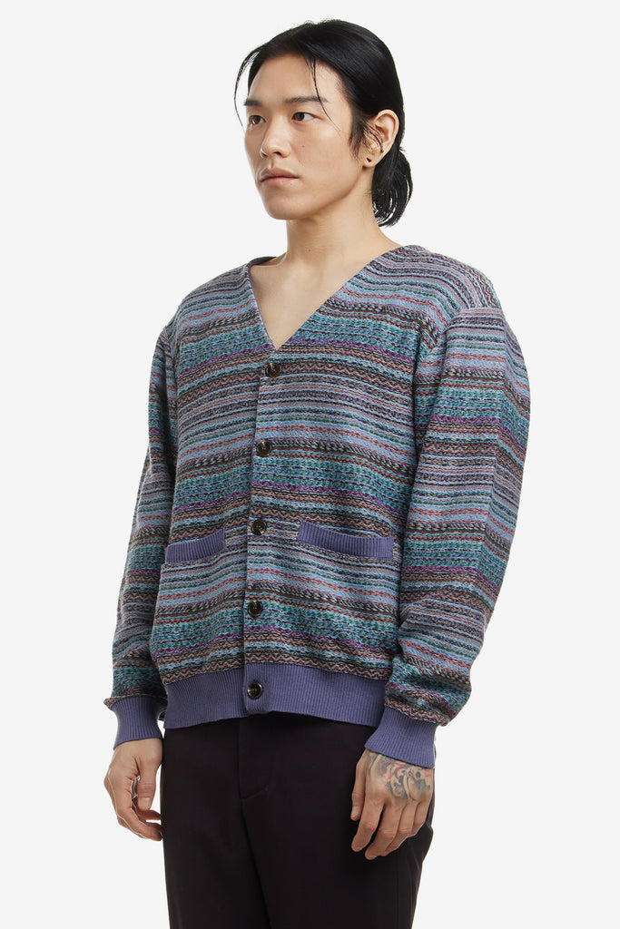 DILL PAINTING INTARSIA CARDIGAN - WORKSOUT WORLDWIDE