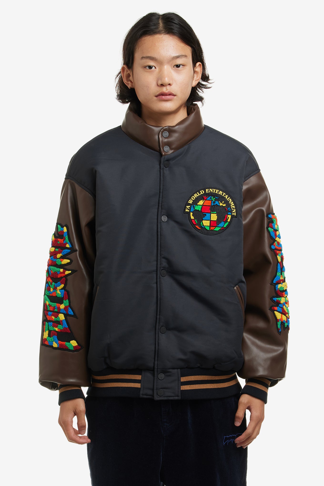 GUM STAMP CHENNILE VARSITY PUFFER