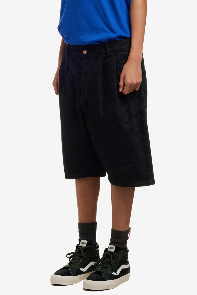 BAGGY PLEATED DENIM SHORTS - WORKSOUT WORLDWIDE