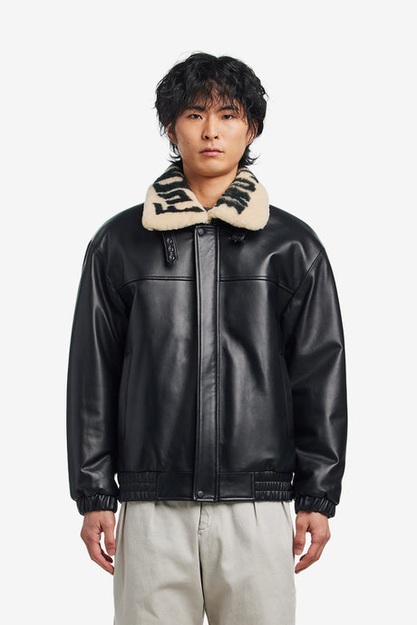 LEATHER PUFFER JACKET