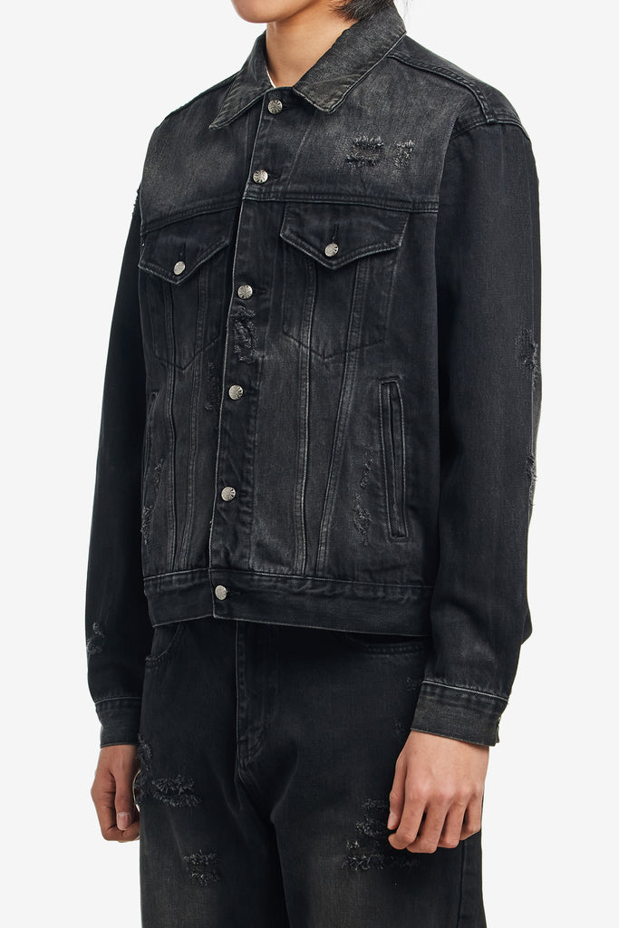 DISTRESSED DENIM JACKET - WORKSOUT WORLDWIDE