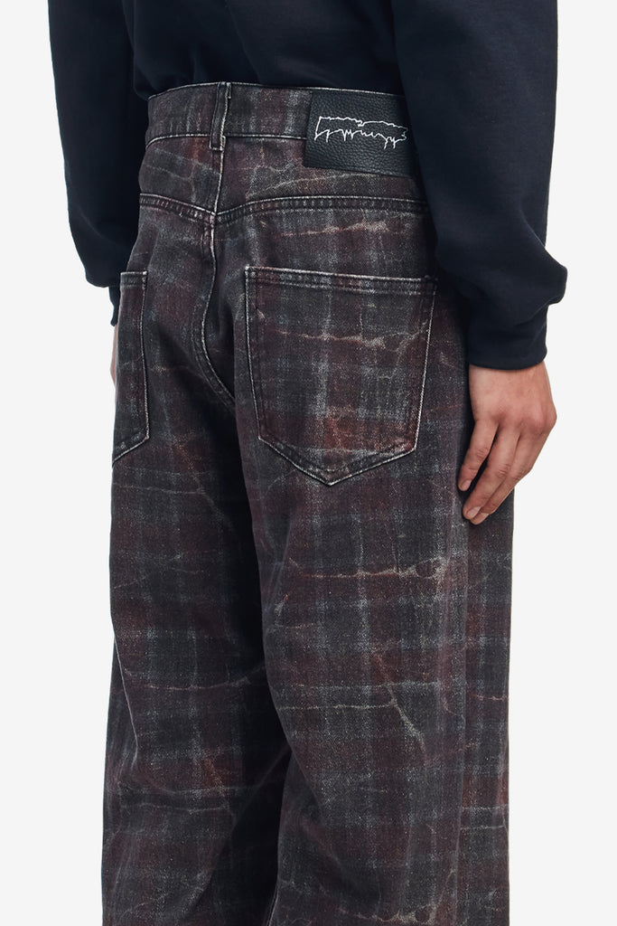 DISTRESSED PLAID FECKE JEANS - WORKSOUT WORLDWIDE