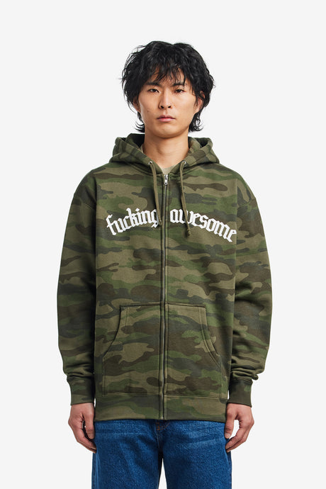 BLACKLETTER LOGO ZIPPED HOODIE