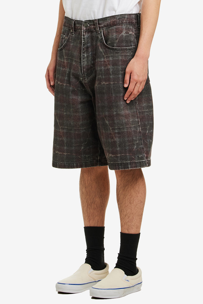 MILLER PLAID DENIM SHORT - WORKSOUT WORLDWIDE