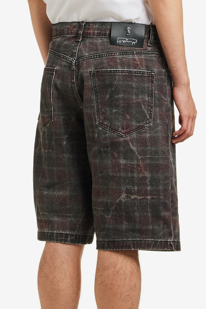 MILLER PLAID DENIM SHORT - WORKSOUT WORLDWIDE