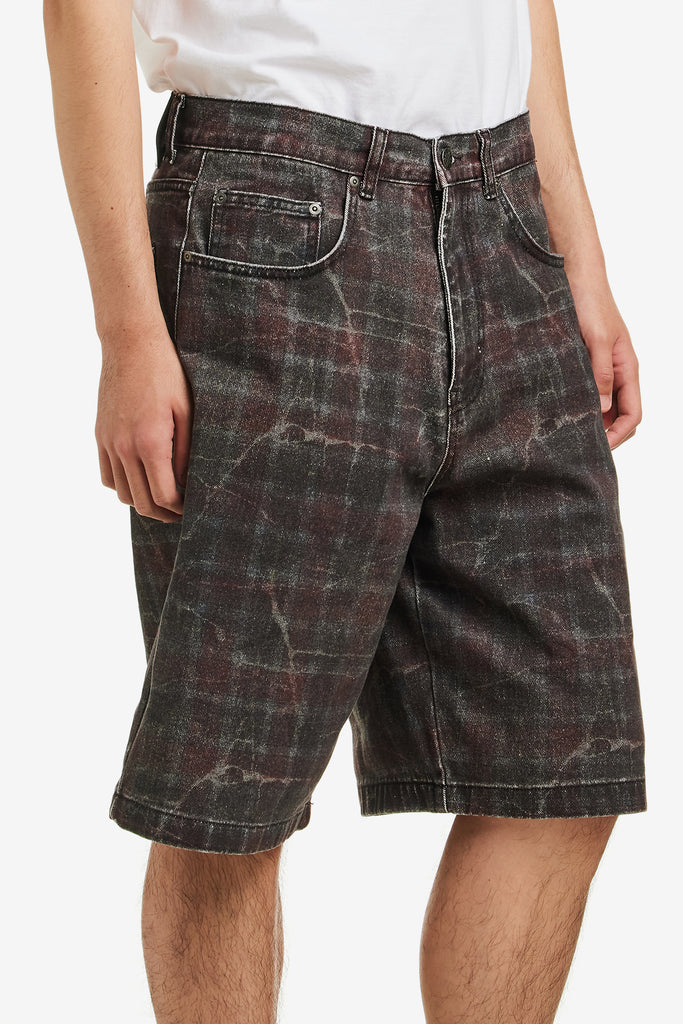 MILLER PLAID DENIM SHORT - WORKSOUT WORLDWIDE