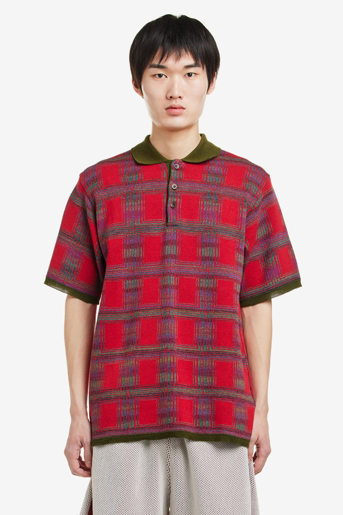OMBRE CHECK KNIT POLO - WORKSOUT WORLDWIDE