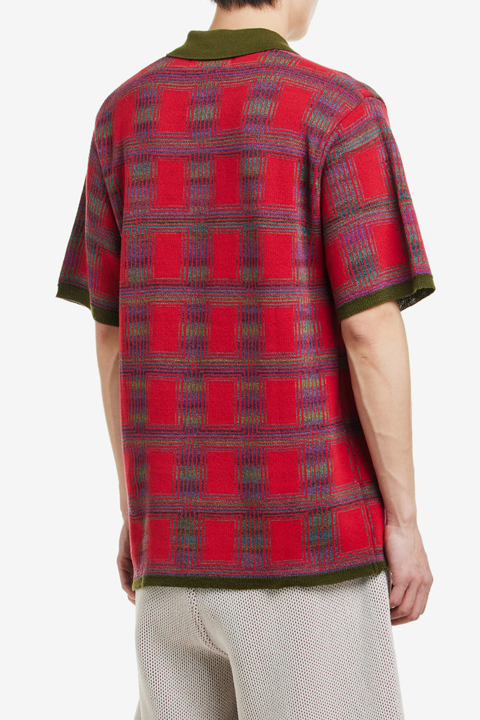 OMBRE CHECK KNIT POLO - WORKSOUT WORLDWIDE