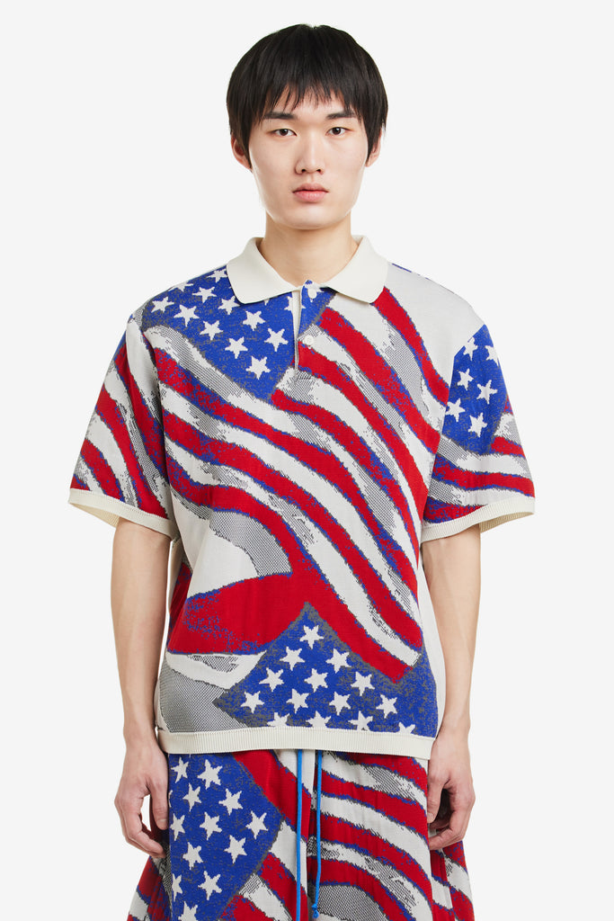 STARS AND STRIPES KNIT POLO - WORKSOUT WORLDWIDE