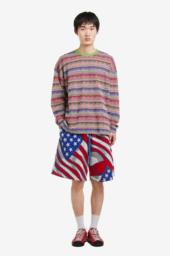 STARS AND STRIPES KNIT SHORTS - WORKSOUT WORLDWIDE