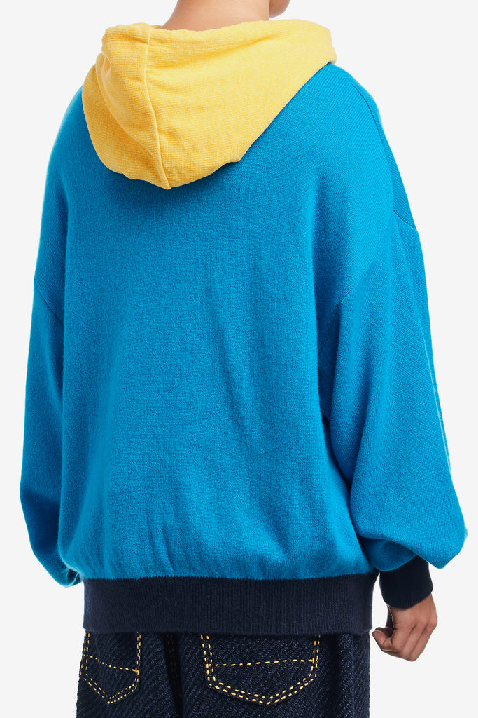 COLOR BLOCKED CASHMERE HOODIE - WORKSOUT WORLDWIDE