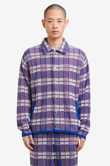 LAUNDRY CHECK BAG KNIT BLOUSON