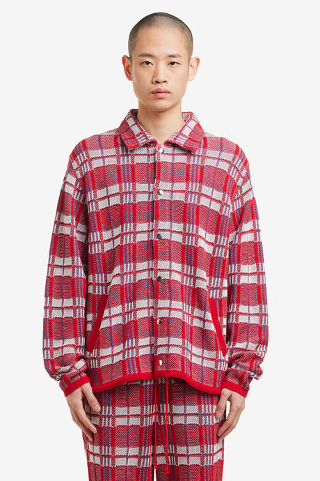 LAUNDRY CHECK BAG KNIT BLOUSON